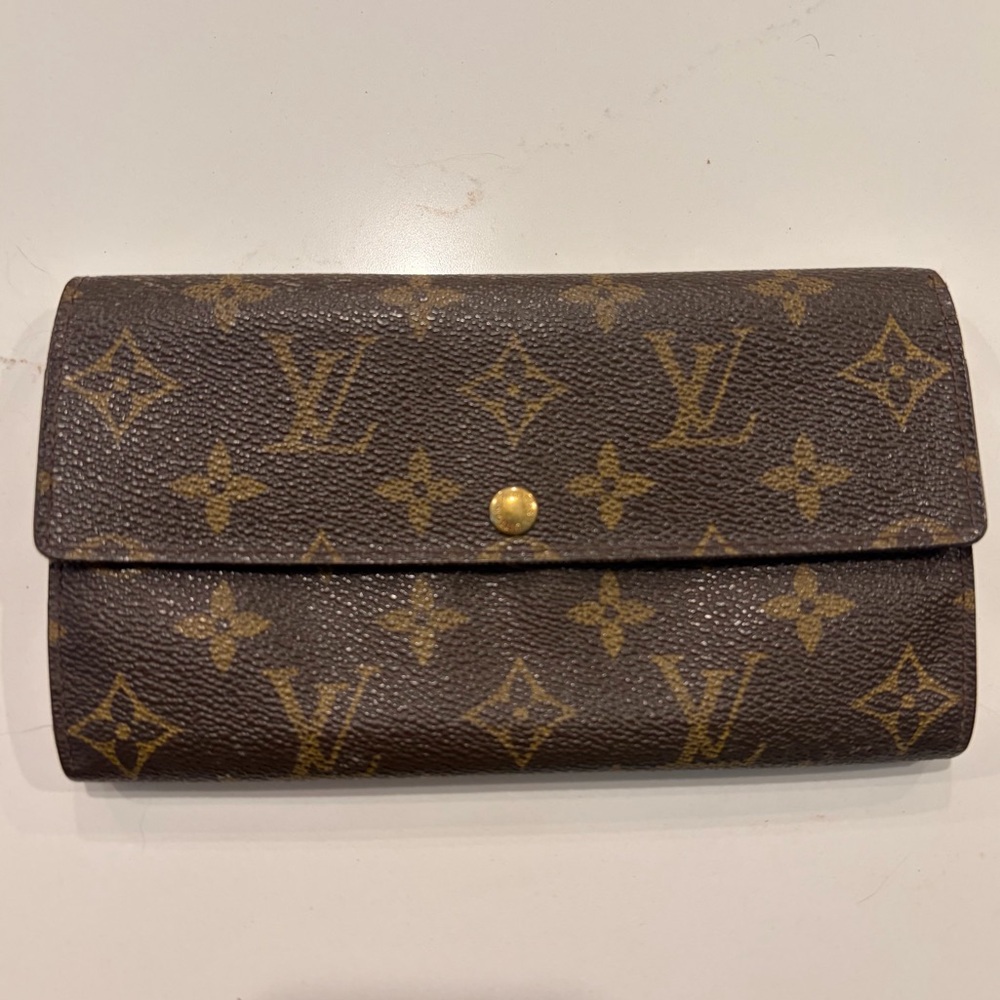Louis Vuitton vintage monogram long wallet TH0968 *project piece*